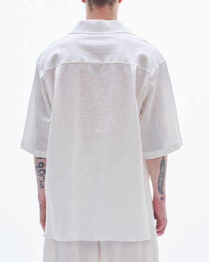 HARRISON WONG / Crepe Cotton Pullover Shirt - White