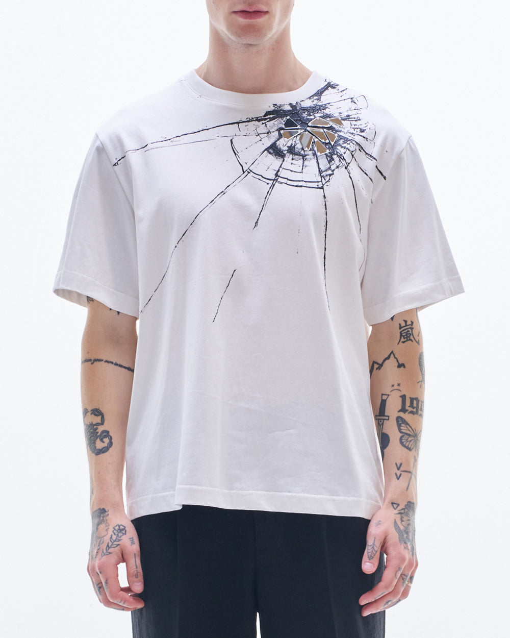 HARRISON WONG / Tee With Broken Glass Pattern - White