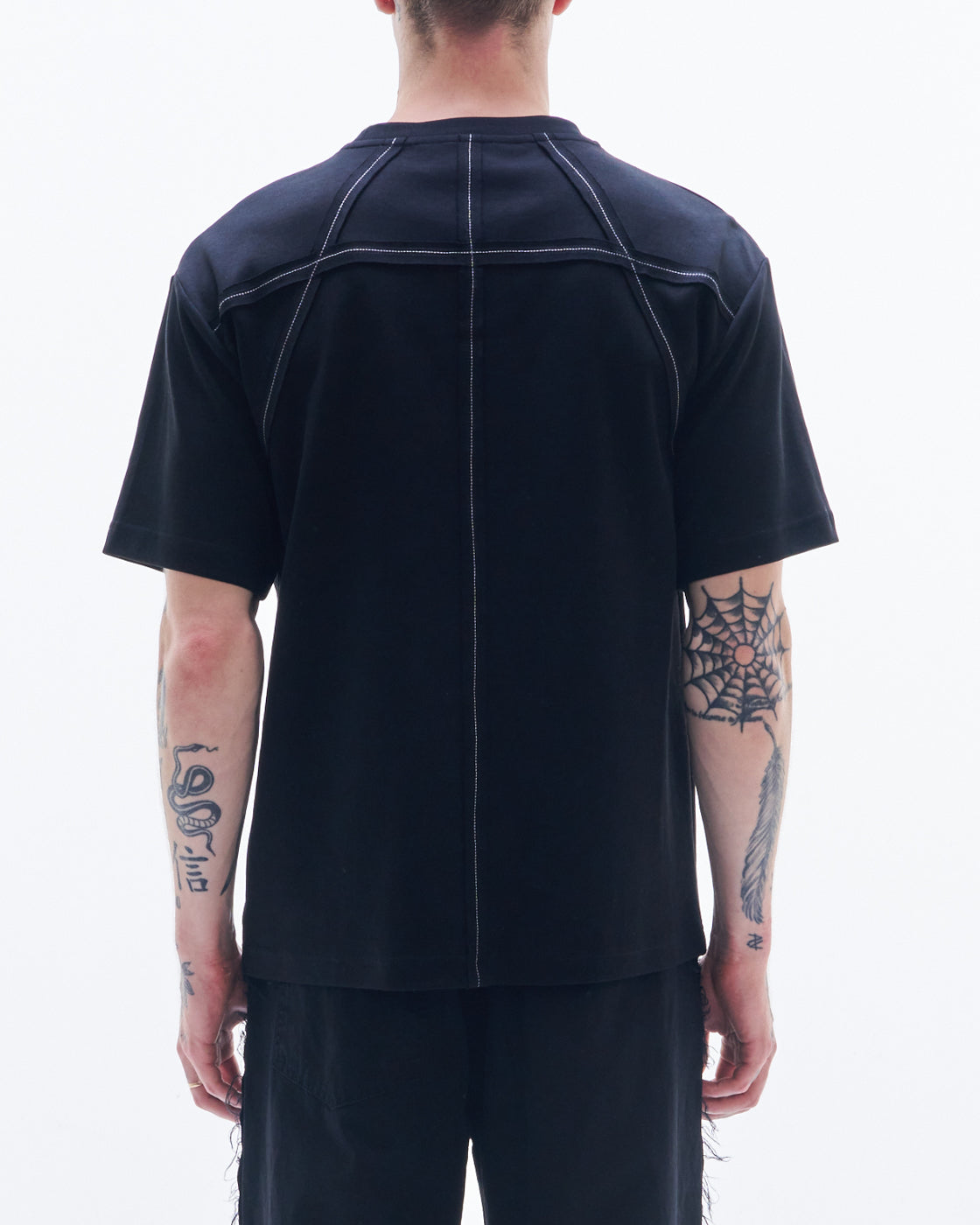 HARRISON WONG / Tee With Raw Edge Tape - Black