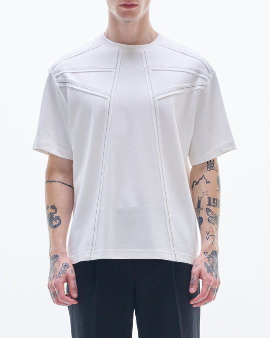 HARRISON WONG / Tee With Raw Edge Tape - White
