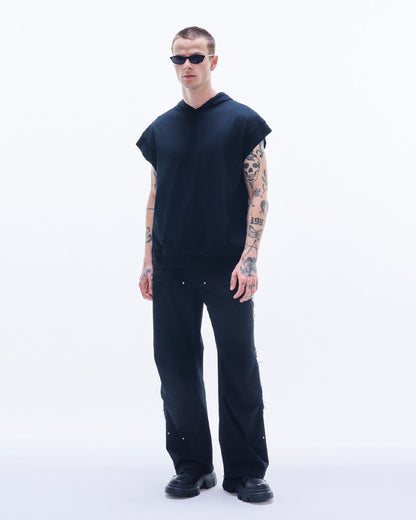 HARRISON WONG / Raw Edge Sleeveless Hoodie