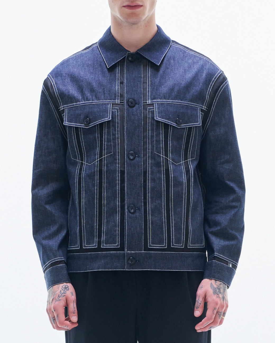 HARRISON WONG | Denim Jacket Contrast With Organza – HARAJUKU VILLAGE