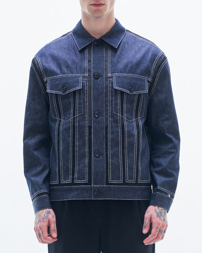 HARRISON WONG / Denim Jacket Contrast With Organza
