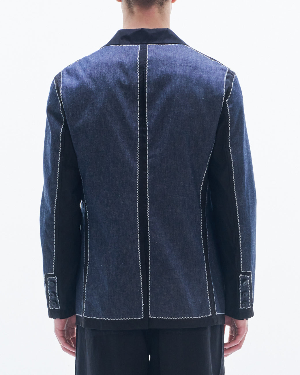 HARRISON WONG / Denim Blazer Contrast With Organza