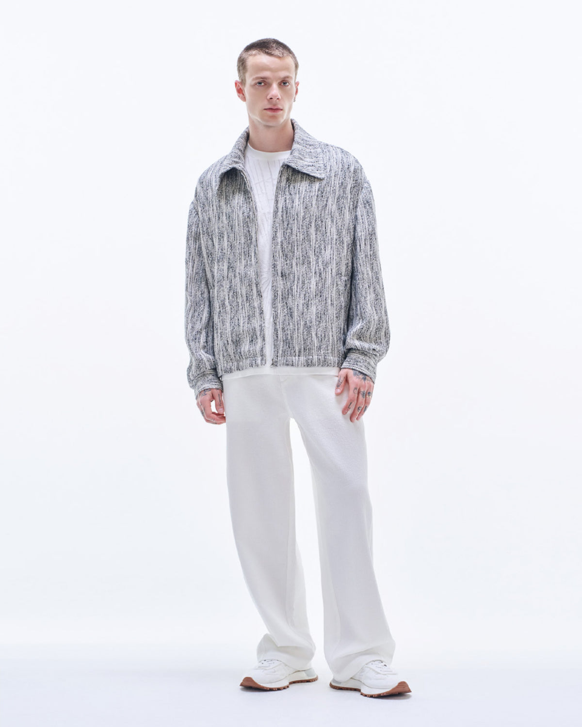 HARRISON WONG / Cotton Tweed Zipper Jacket