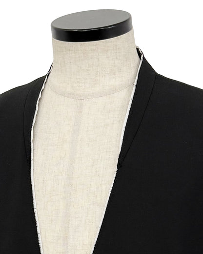 HARRISON WONG / No-Collar Wool Blazer With Raw Edge