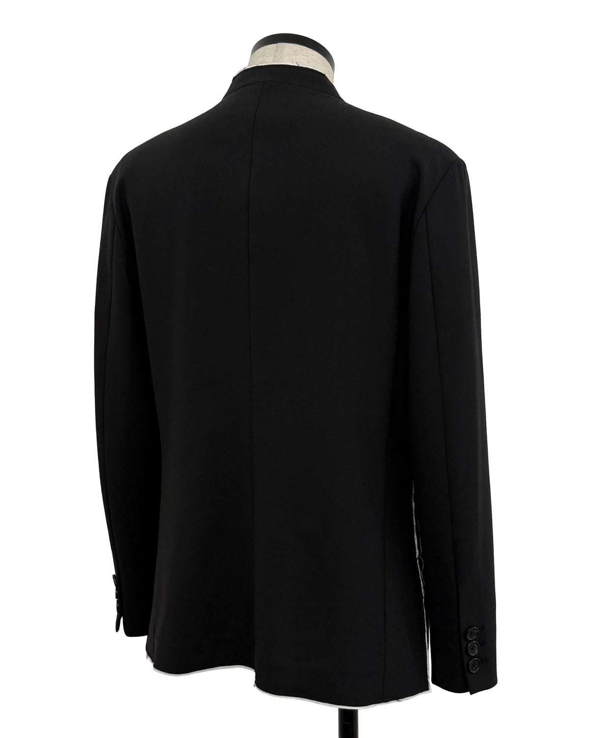 HARRISON WONG / No-Collar Wool Blazer With Raw Edge