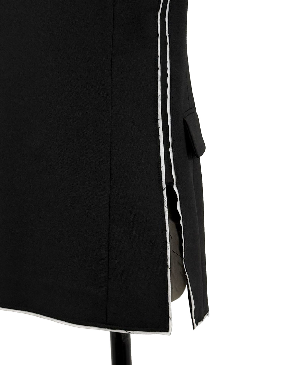 HARRISON WONG / No-Collar Wool Blazer With Raw Edge