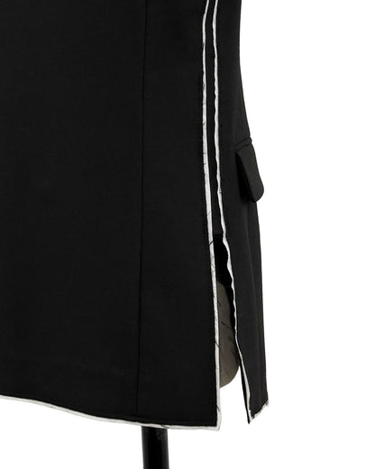 HARRISON WONG / No-Collar Wool Blazer With Raw Edge