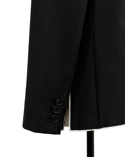 HARRISON WONG / No-Collar Wool Blazer With Raw Edge