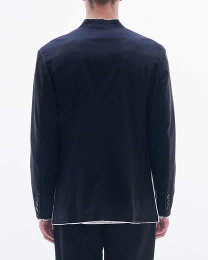 HARRISON WONG / No-Collar Wool Blazer With Raw Edge