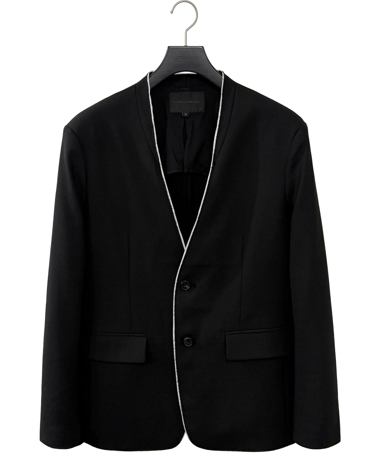 HARRISON WONG / No-Collar Wool Blazer With Raw Edge
