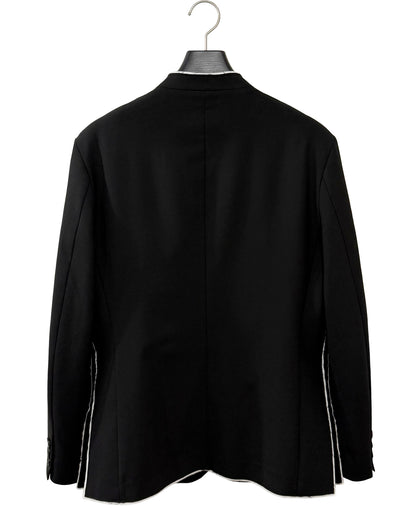 HARRISON WONG / No-Collar Wool Blazer With Raw Edge