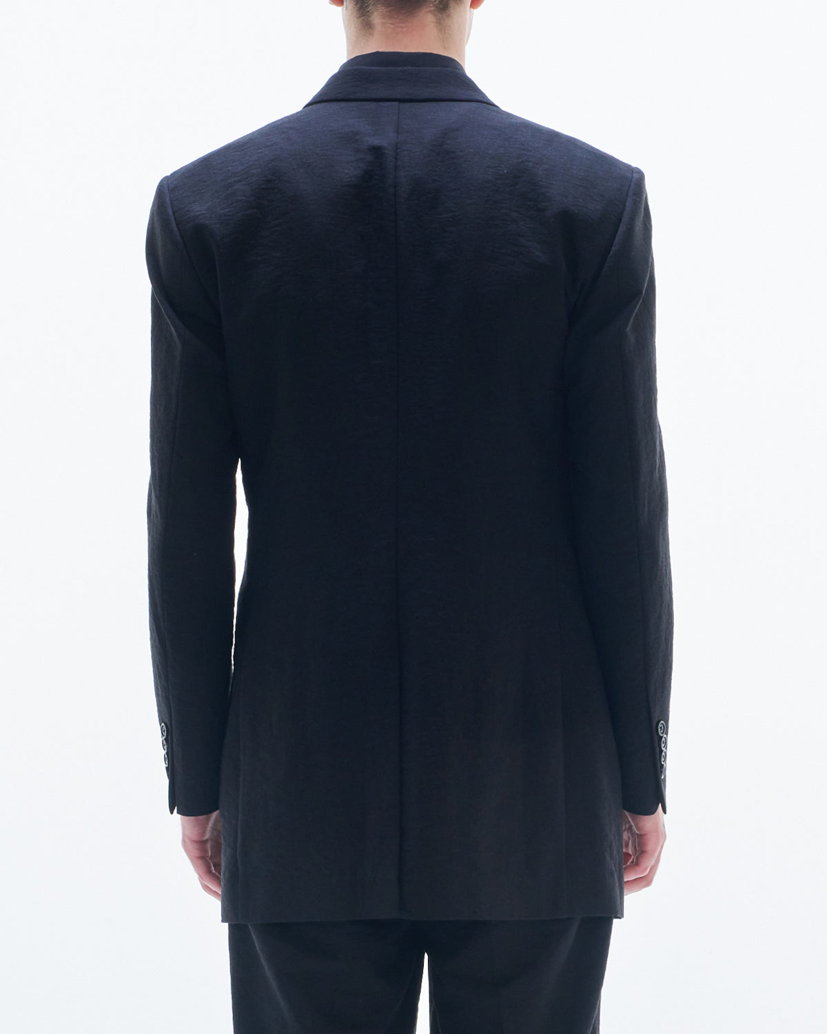 HARRISON WONG / Viscose Linen Long BD Blazer - Black