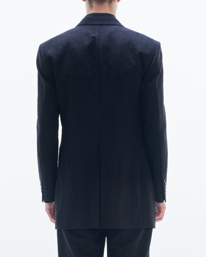 HARRISON WONG / Viscose Linen Long BD Blazer - Black