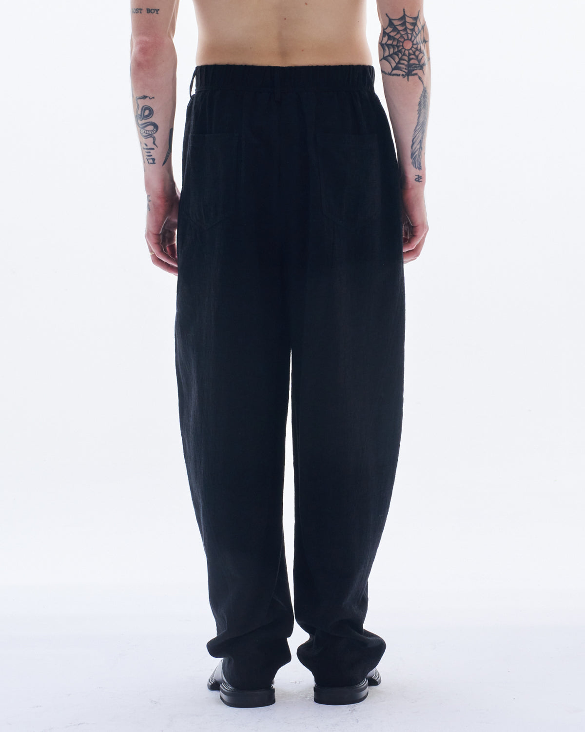 HARRISON WONG / Rayon Cotton Curved Leg Pants