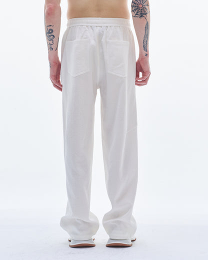 HARRISON WONG / Baggy Fit Cotton Pants With Drawstring Waist - White
