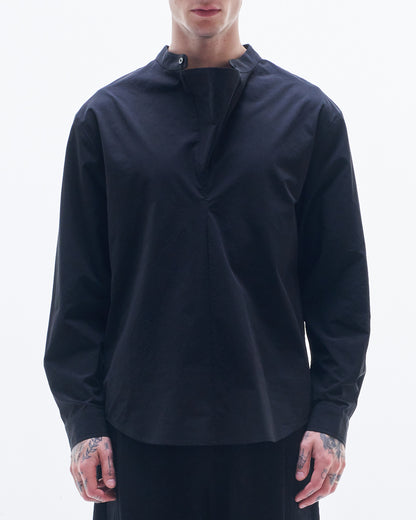 HARRISON WONG / Pullover Shirt With Volume Collar - Black