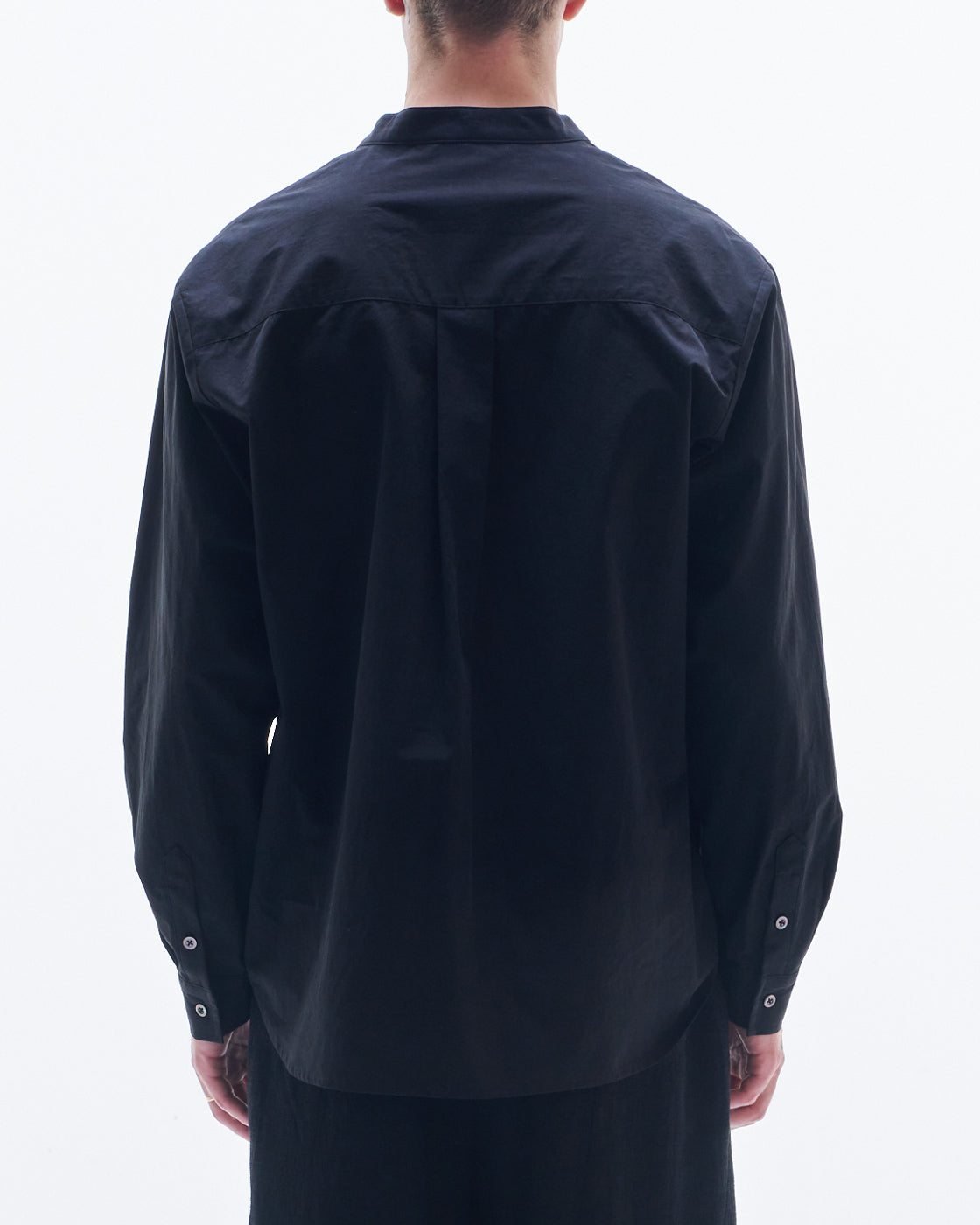 HARRISON WONG / Pullover Shirt With Volume Collar - Black