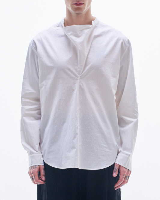 HARRISON WONG / Pullover Shirt With Volume Collar - White