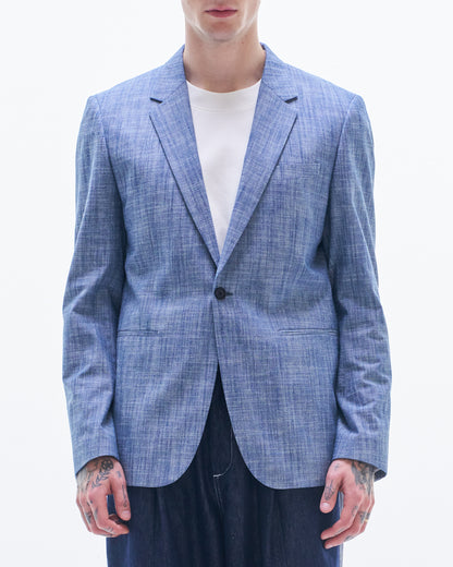 HARRISON WONG / Yarn Dyed Fabric Blazer - Blue