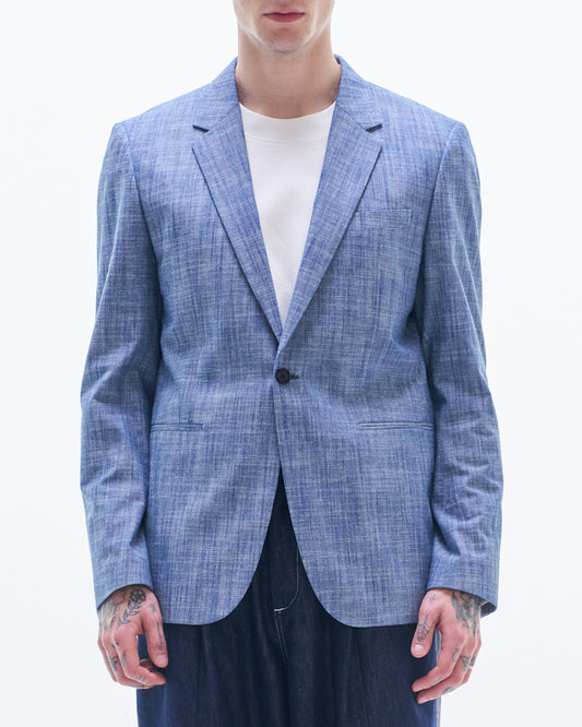 HARRISON WONG / Yarn Dyed Fabric Blazer - Blue