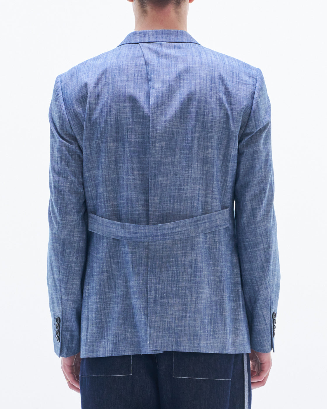 HARRISON WONG / Yarn Dyed Fabric Blazer - Blue