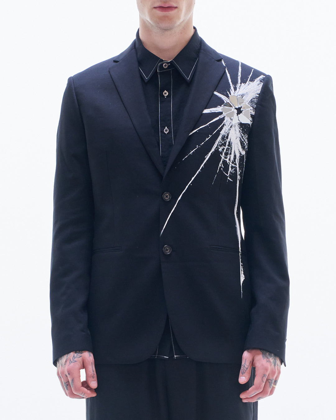 HARRISON WONG / Blazer With Broken Glass Print & Mirror