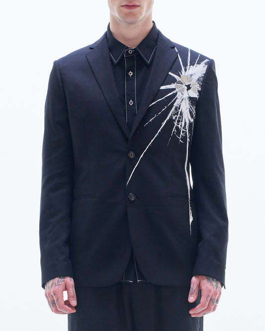 HARRISON WONG / Blazer With Broken Glass Print & Mirror