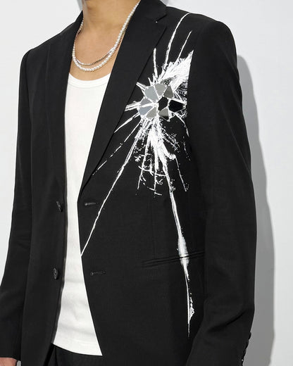 HARRISON WONG / Blazer With Broken Glass Print & Mirror
