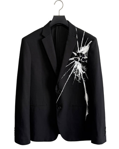 HARRISON WONG / Blazer With Broken Glass Print & Mirror