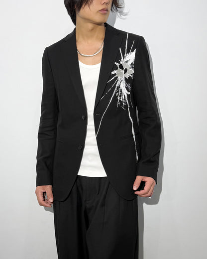 HARRISON WONG / Blazer With Broken Glass Print & Mirror