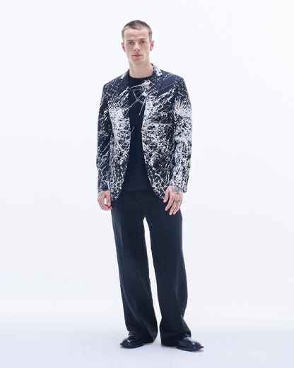 HARRISON WONG / Blazer With Overall Broken Glass Print - Black