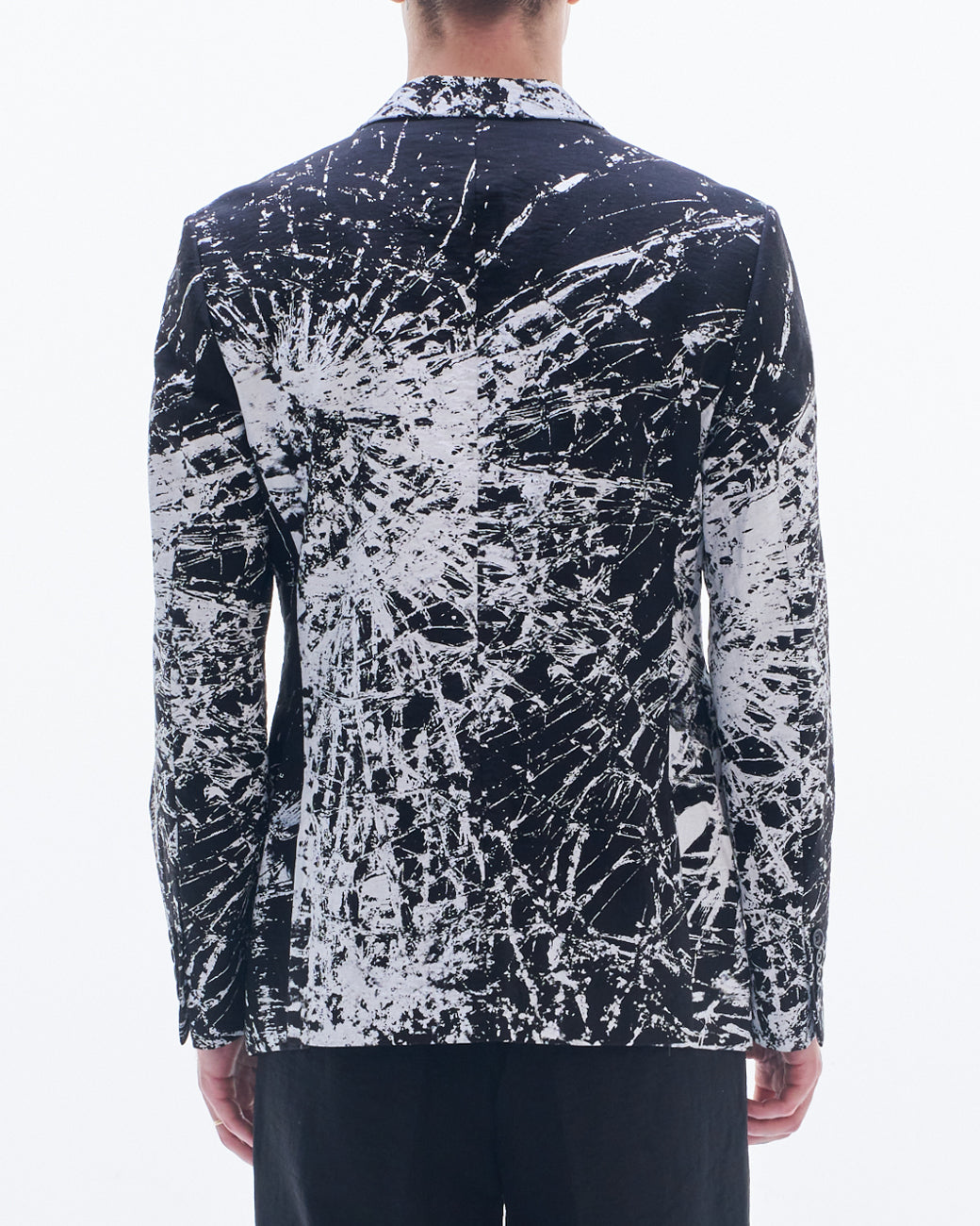 DOWLUCK 平安楼 ブラック 美品 HARRISON WONG | Blazer With Overall Broken Glass Print - Black