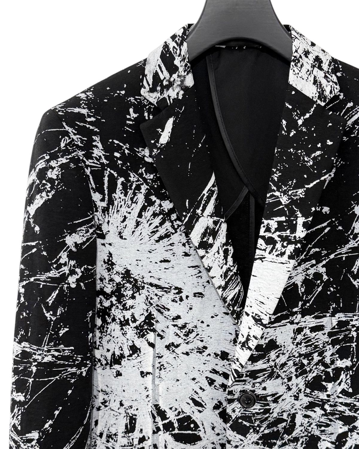 HARRISON WONG | Blazer With Overall Broken Glass Print - Black