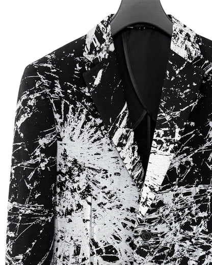 HARRISON WONG / Blazer With Overall Broken Glass Print - Black