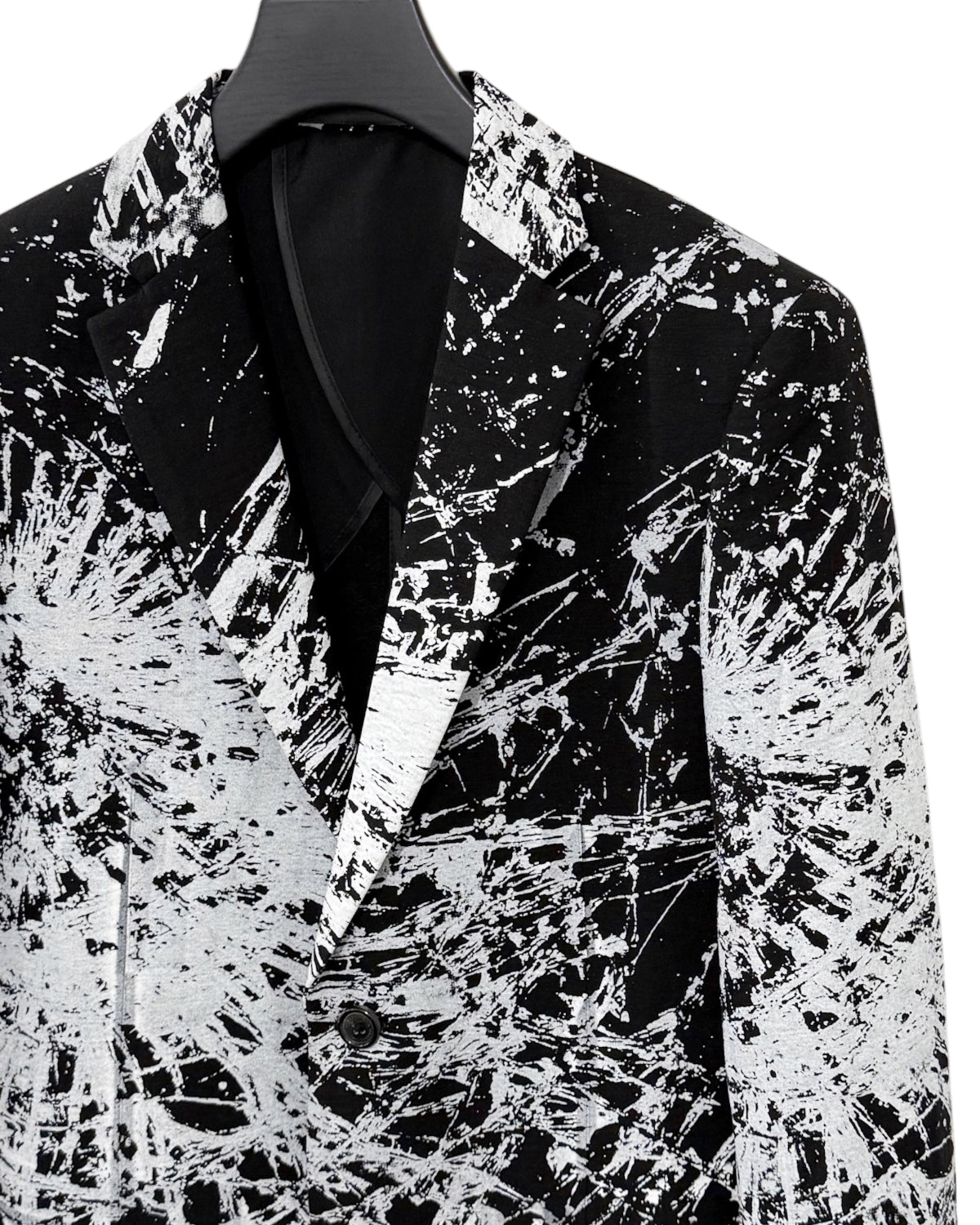 HARRISON WONG | Blazer With Overall Broken Glass Print - Black