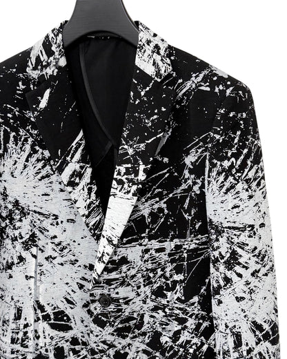 HARRISON WONG / Blazer With Overall Broken Glass Print - Black