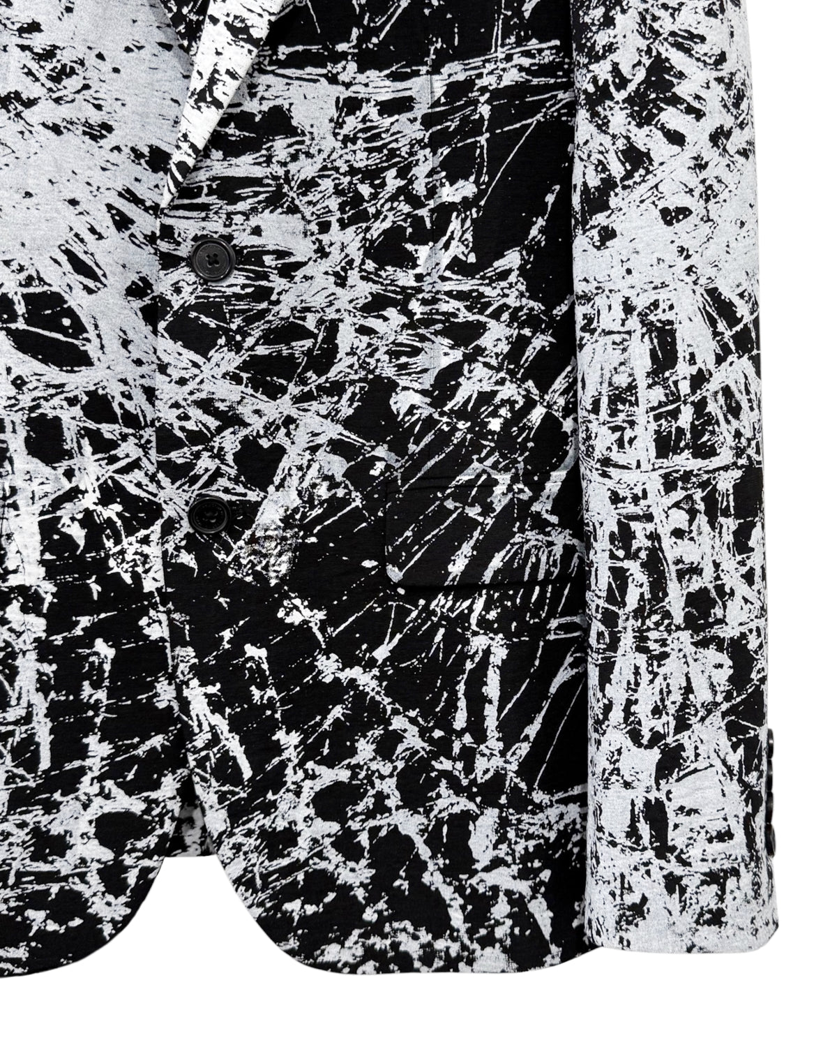 HARRISON WONG | Blazer With Overall Broken Glass Print - Black