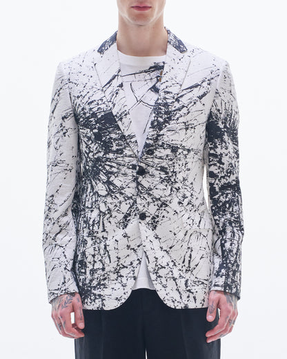 HARRISON WONG / Blazer With Overall Broken Glass Print - White