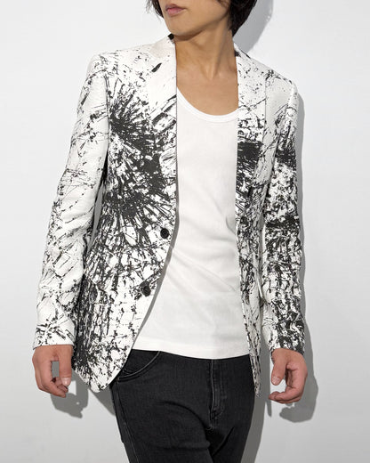 HARRISON WONG / Blazer With Overall Broken Glass Print - White