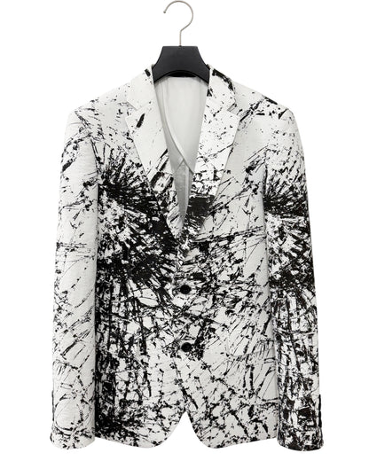 HARRISON WONG / Blazer With Overall Broken Glass Print - White
