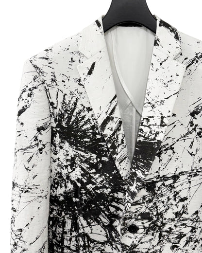 HARRISON WONG / Blazer With Overall Broken Glass Print - White