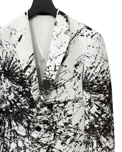 HARRISON WONG / Blazer With Overall Broken Glass Print - White