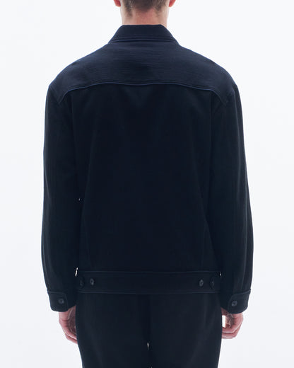 HARRISON WONG / Crepe Cotton Jacket With Piping - Black