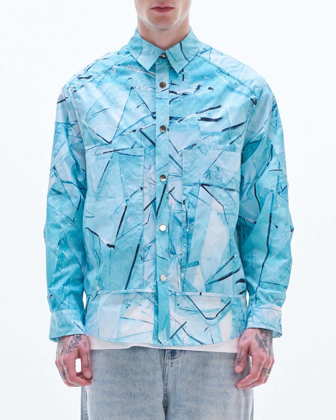 HARRISON WONG / Shirt Jacket With Glass Digital Print