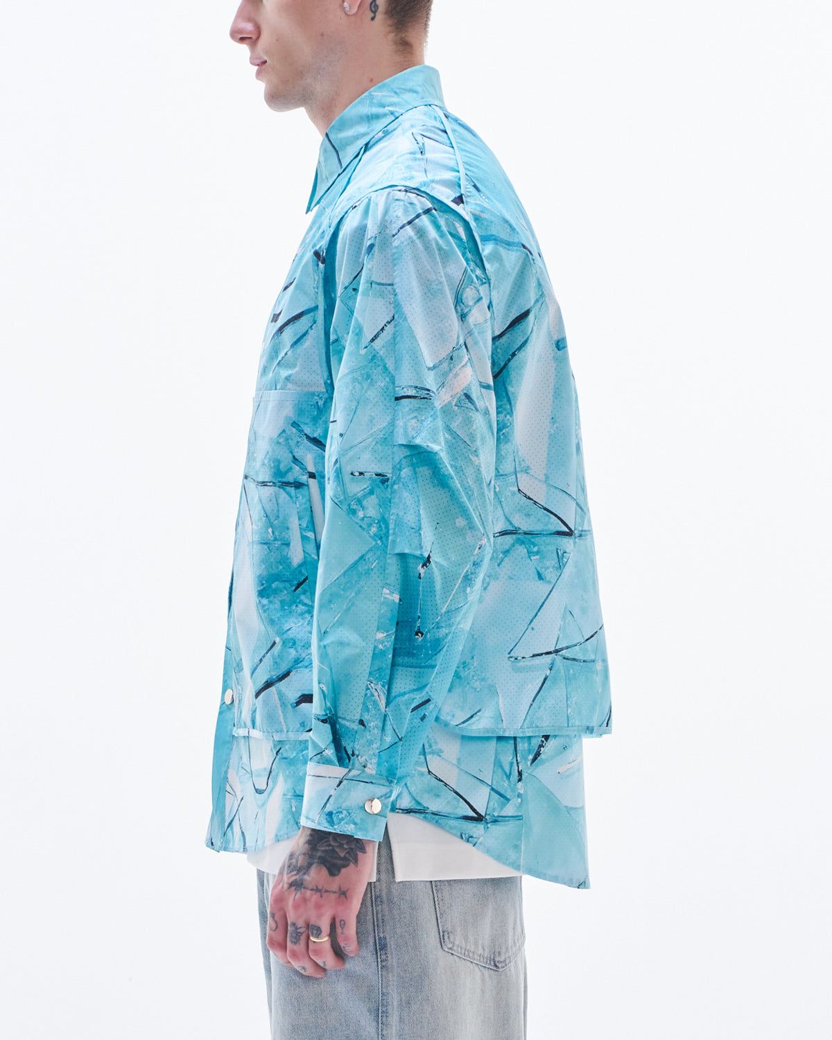HARRISON WONG / Shirt Jacket With Glass Digital Print