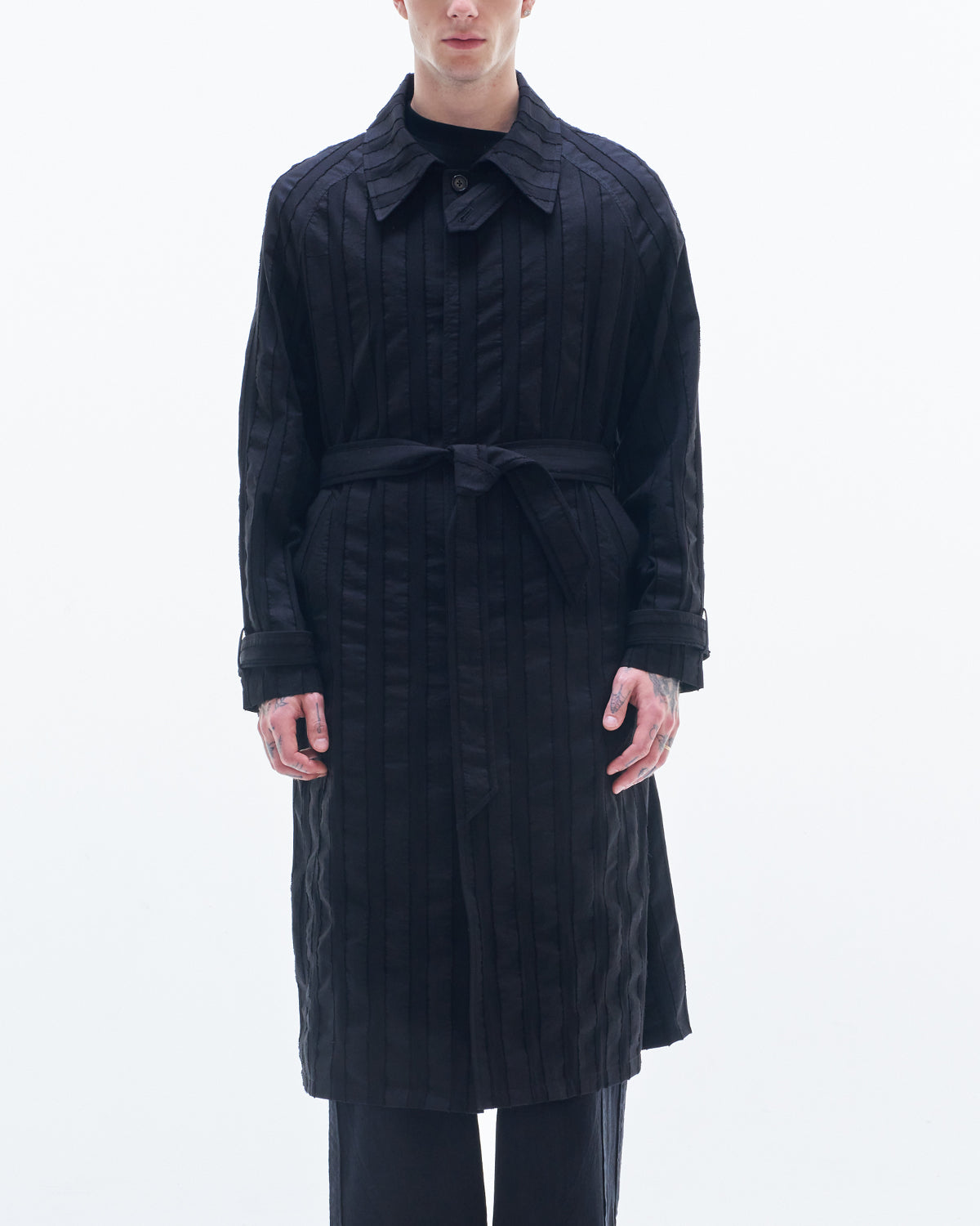 HARRISON WONG / Stripe Textured Light Coat