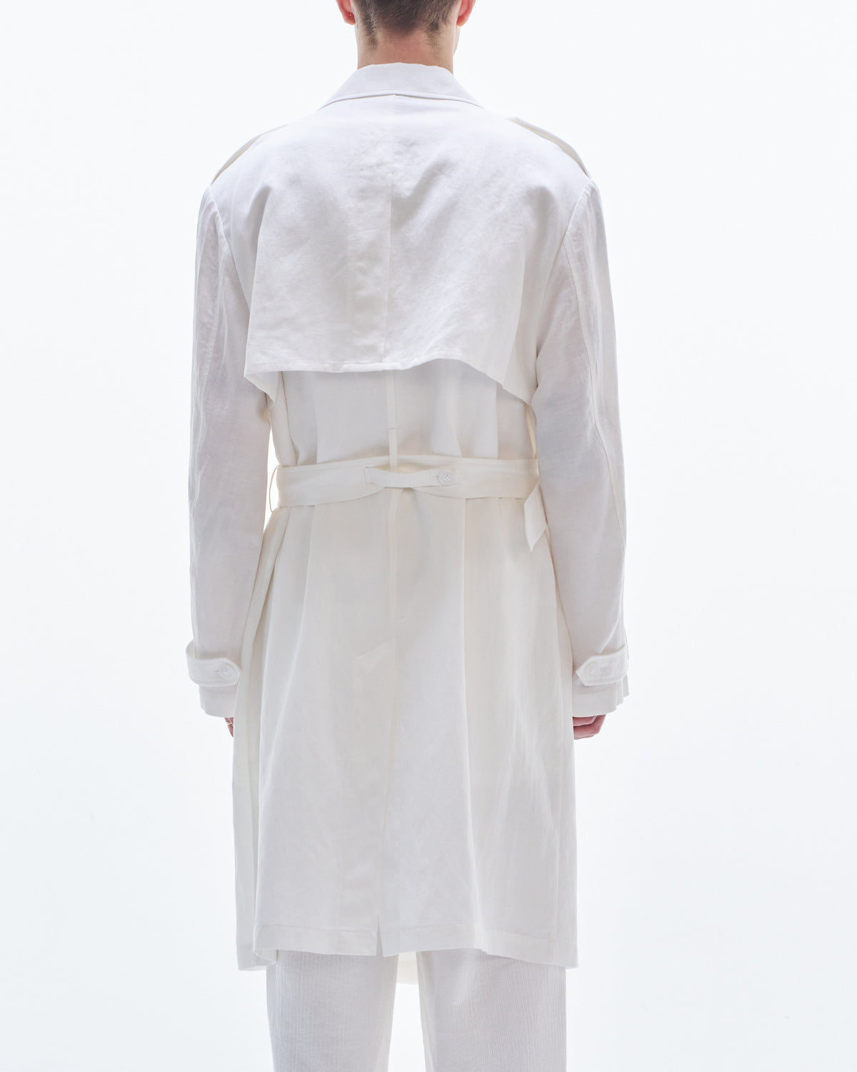 HARRISON WONG | Viscose Linen Trench Coat - White – HARAJUKU VILLAGE