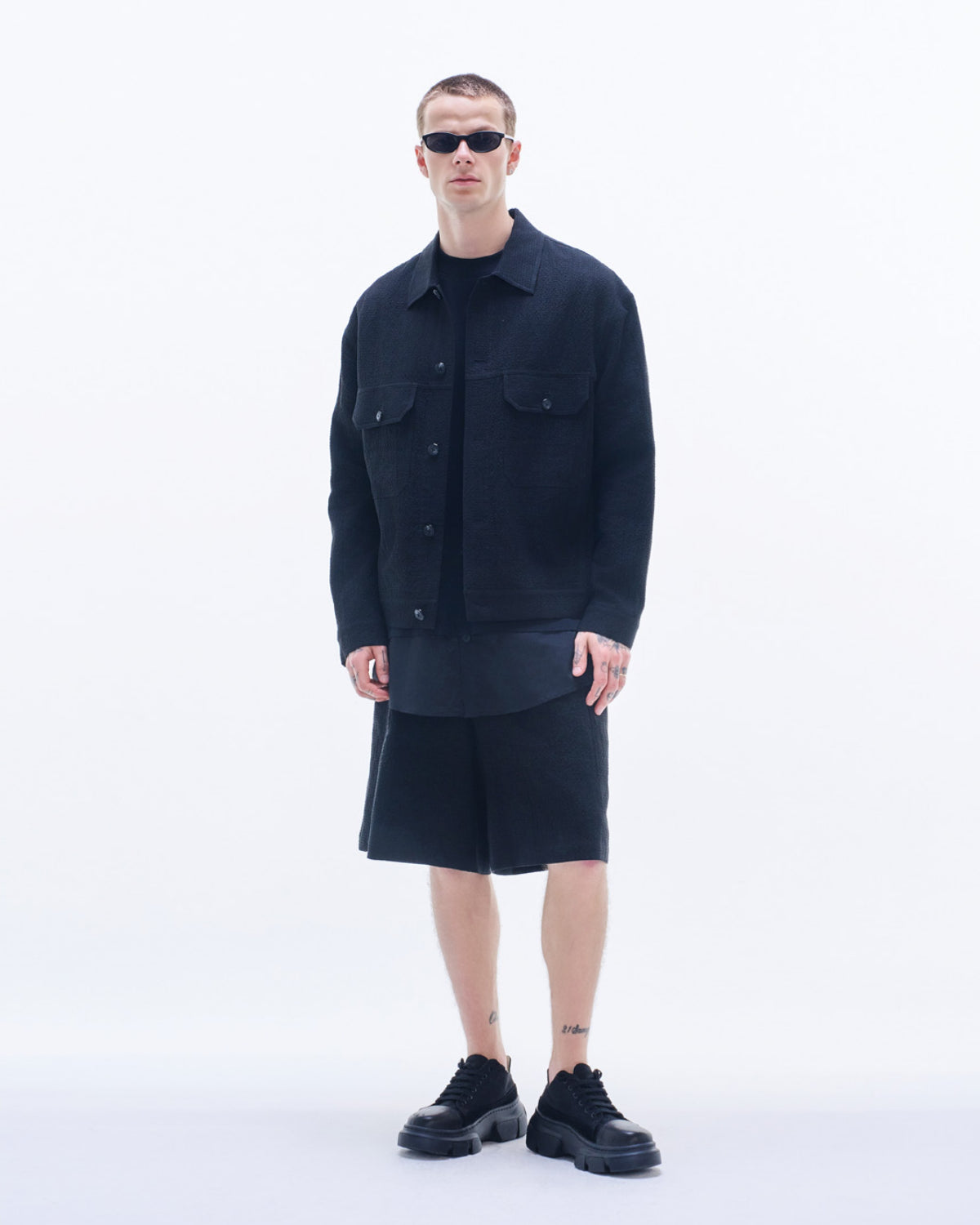 HARRISON WONG / Cotton Linen Texture Jacket - Black